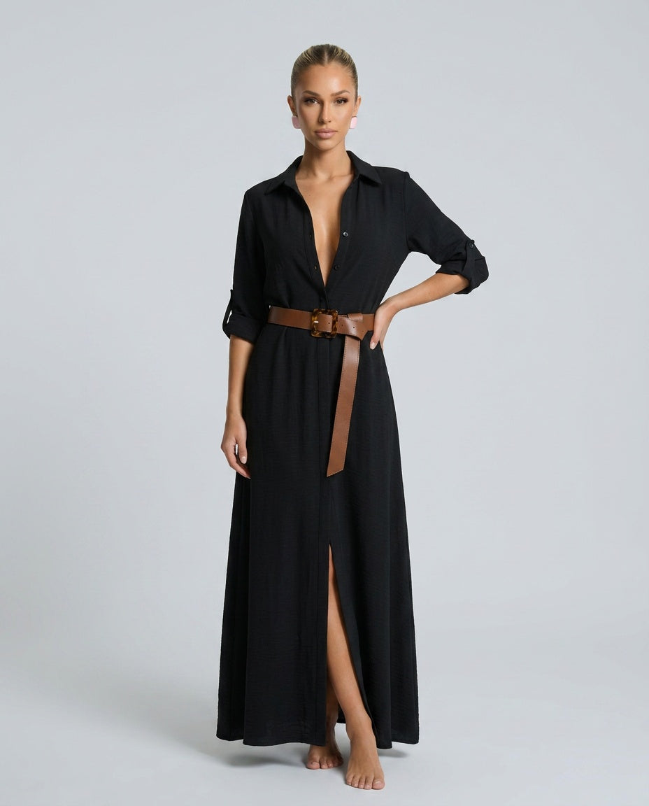 Kinsley | Ruched Stretch Bodycon Maxi Dress