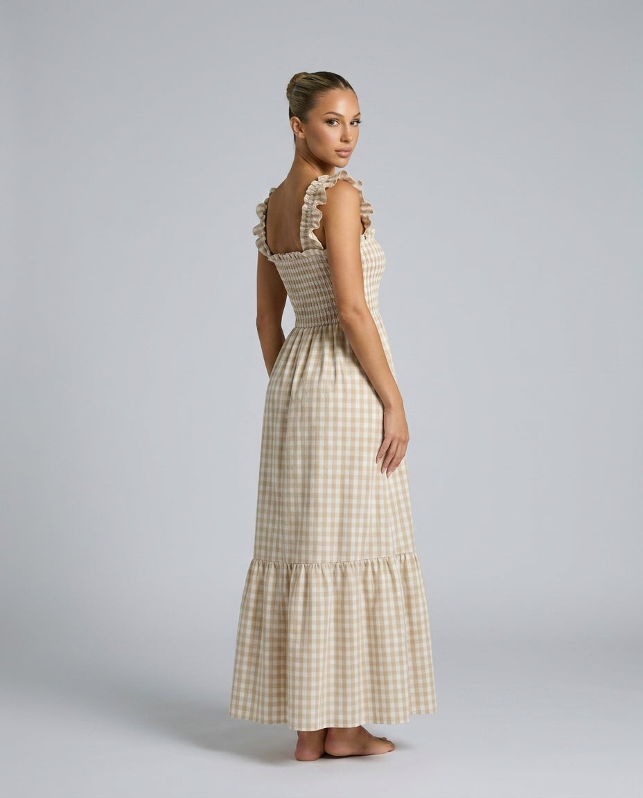 Billie | Plaid Spaghetti Strap Camisole Maxi Dress