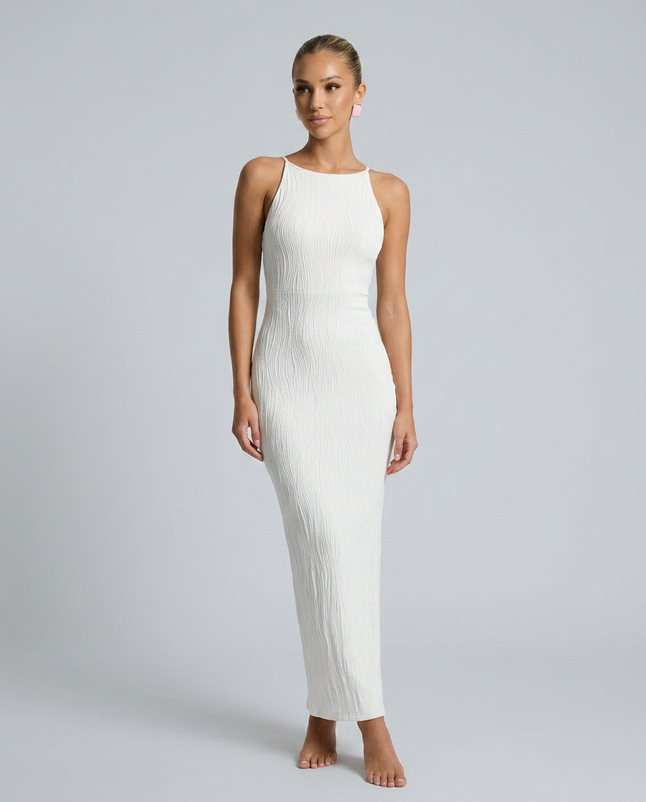 Kira | Sleeveless Ripple-Knit Bodycon Maxi Dress
