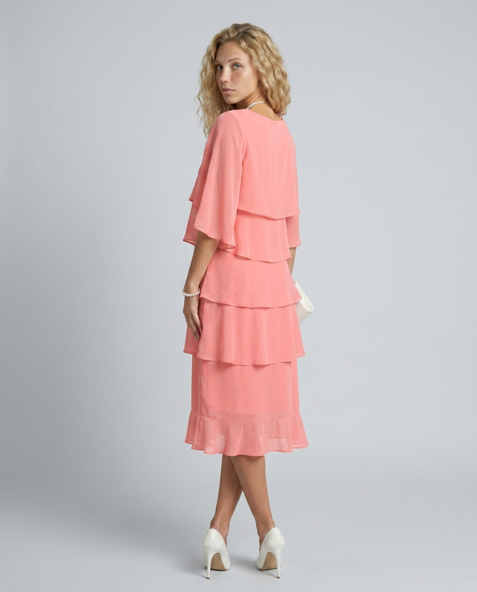 Malena | Tiered Layered Midi Dress