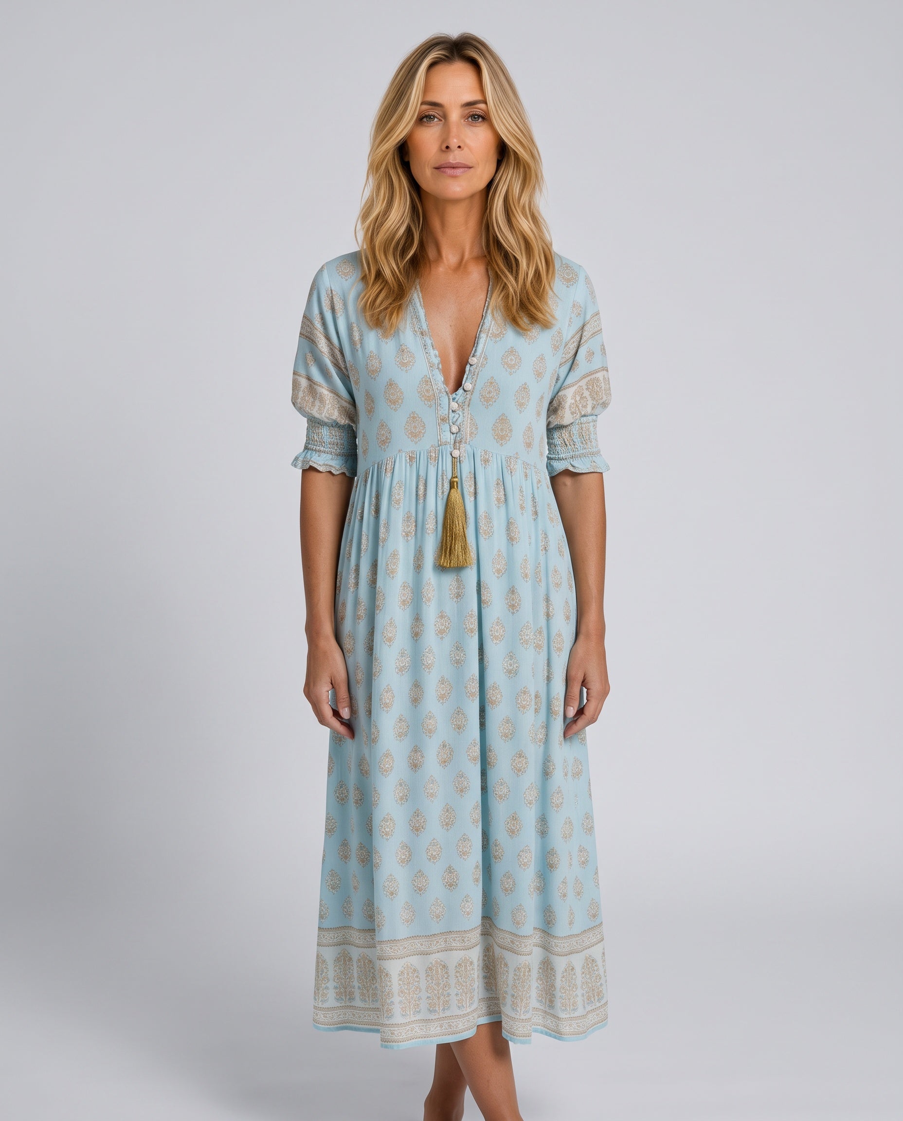 Isolde | Boho Pockets Midi Dress