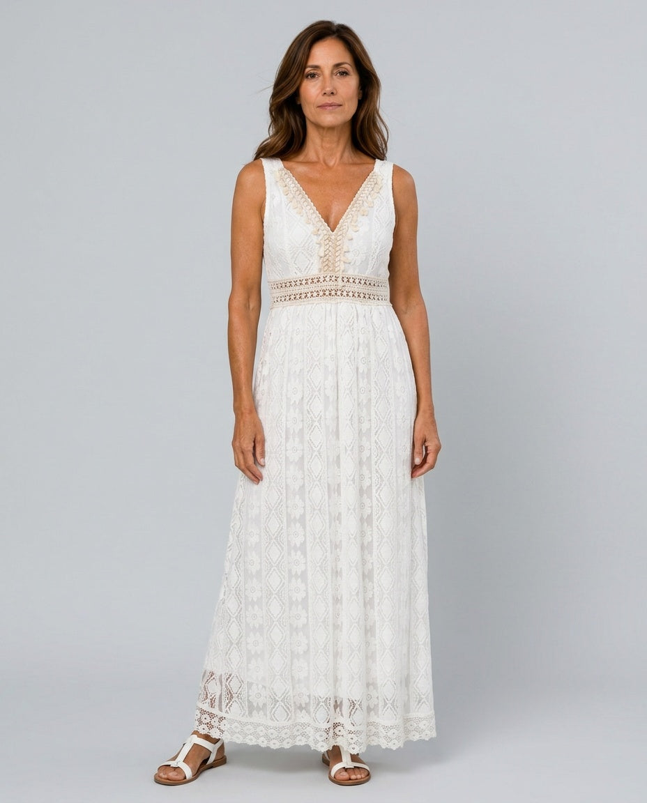 Josie | Flowy Boho Cotton-Blend Maxi Dress