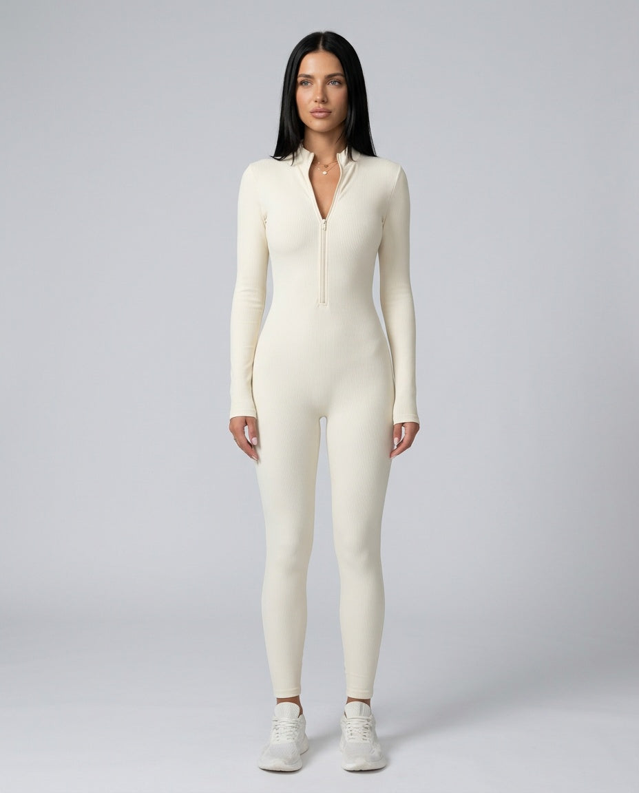 Serene | Long Sleeve Fitted Full-Length Jumpsuit