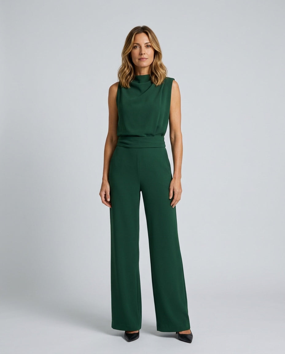 Harlow | Sleeveless High Neck Wide Leg Jumpsuit