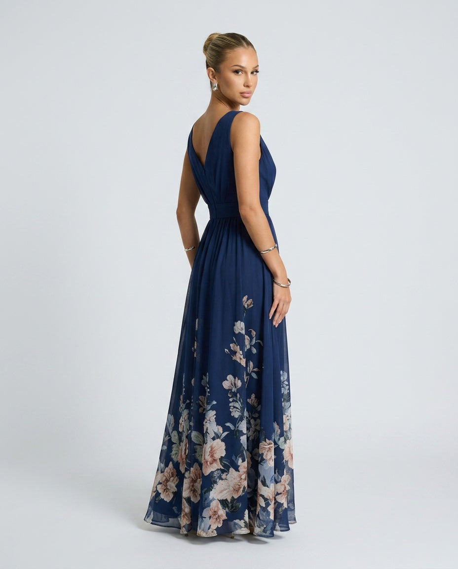 Vivienne | Floral Print Flowing Maxi Dress