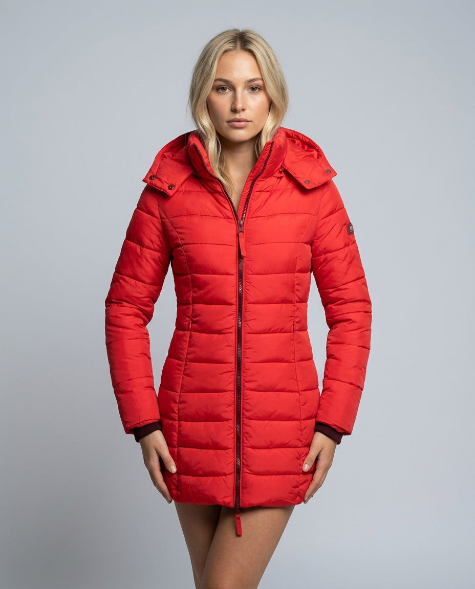 Freyja | Longline Quilted Hooded Puffer Coat