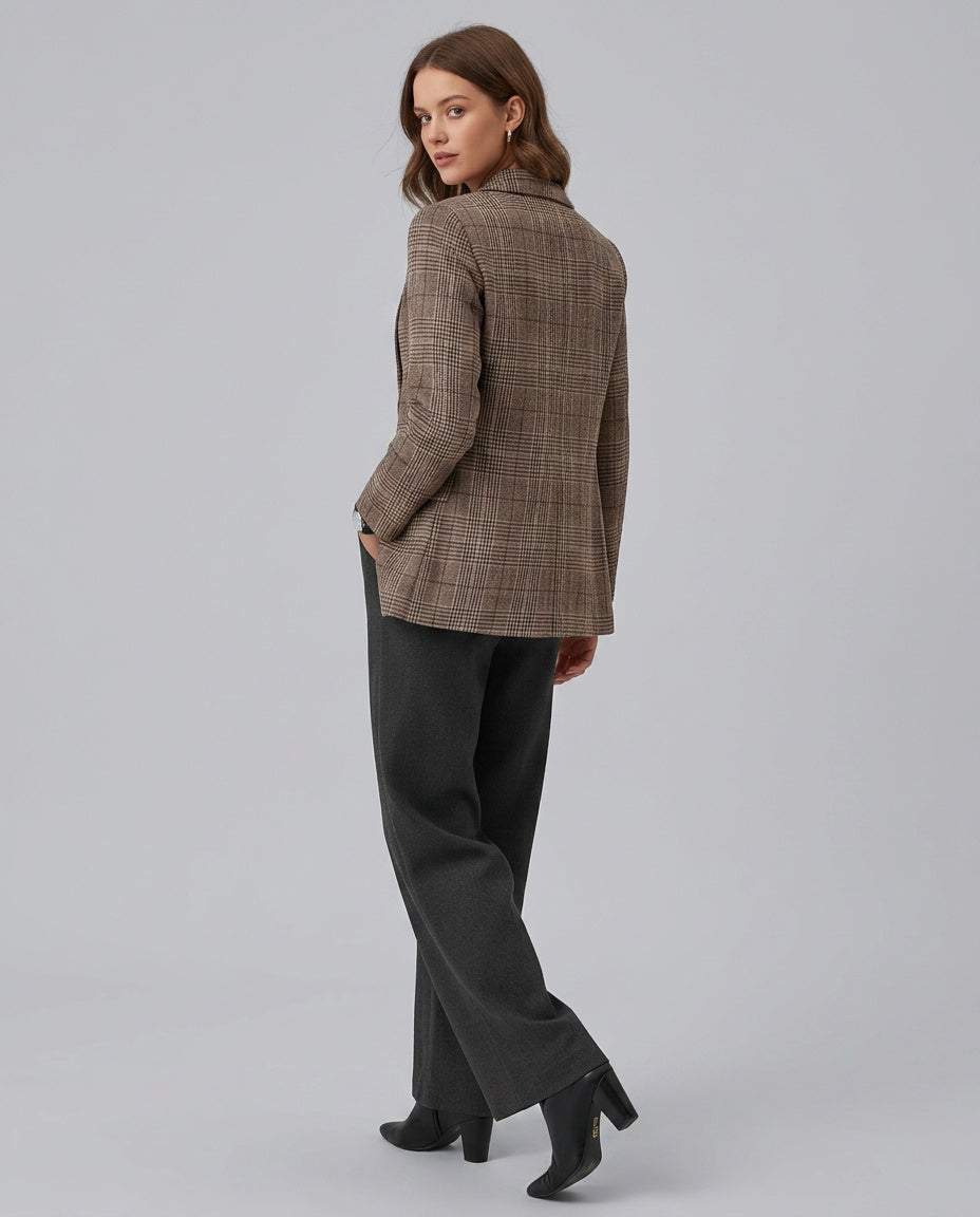 Josephine | Tailored Check Long Sleeve Blazer