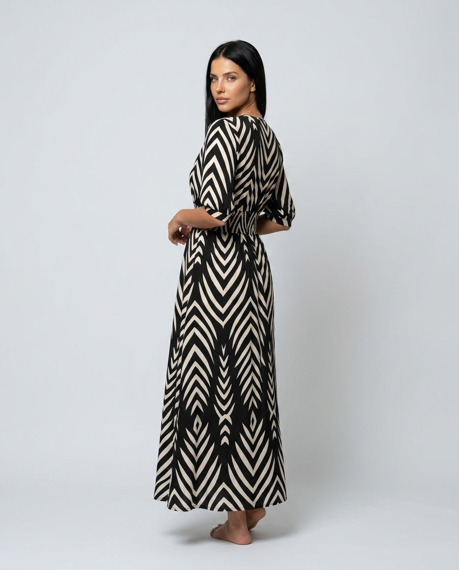 Maisie | Flared Ruffle Short Sleeve Midi Dress