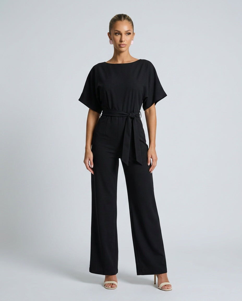 Aurelia | Wide-Leg Gathered Sleeve Jumpsuit