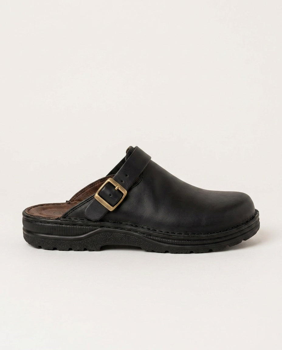 Siena | Open Back Leather-Look Clogs