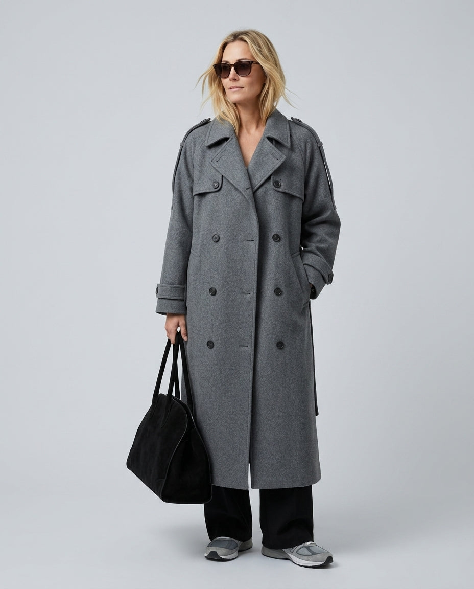 Fleur | Oversized Double-Breasted Longline Coat
