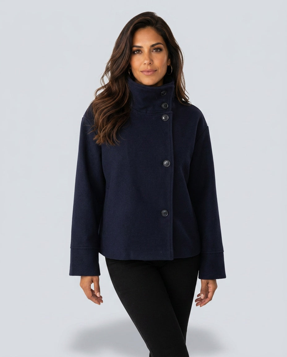Soraya | Wool-Look Stand Collar Tailored Jacket