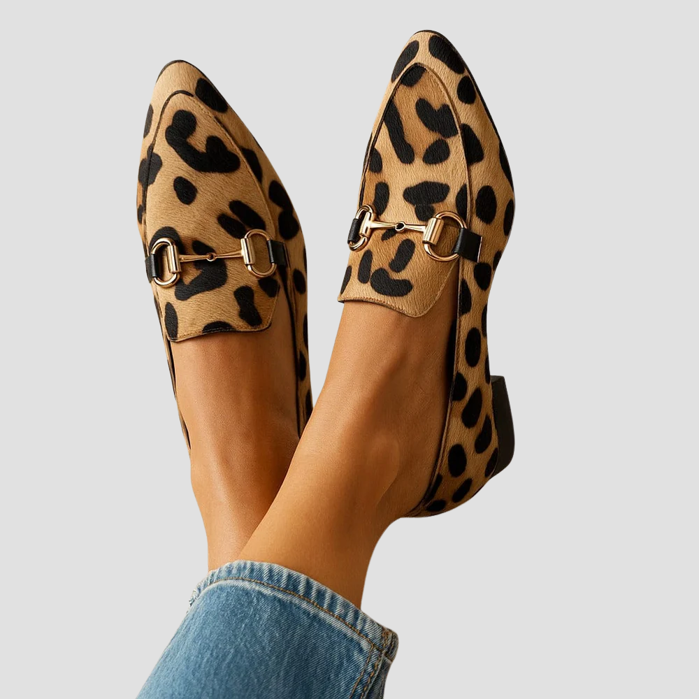 Layla | Leopard Print Flat Loafers