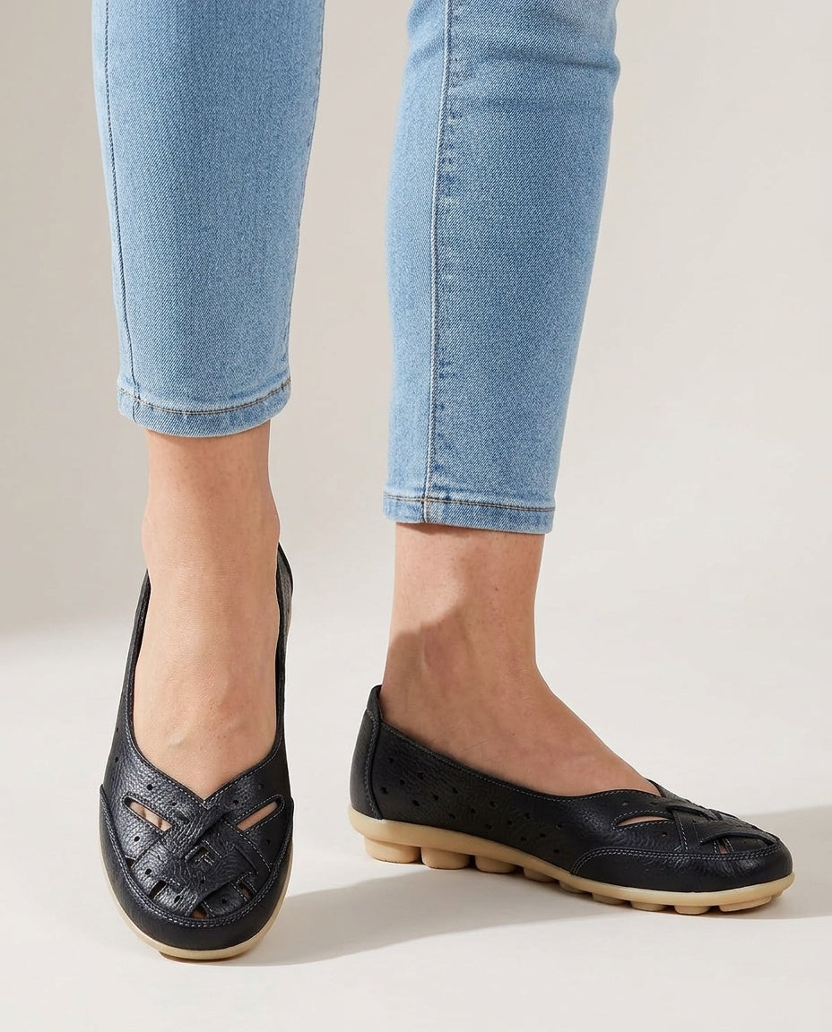 Amara | Perforated Leather Loafers