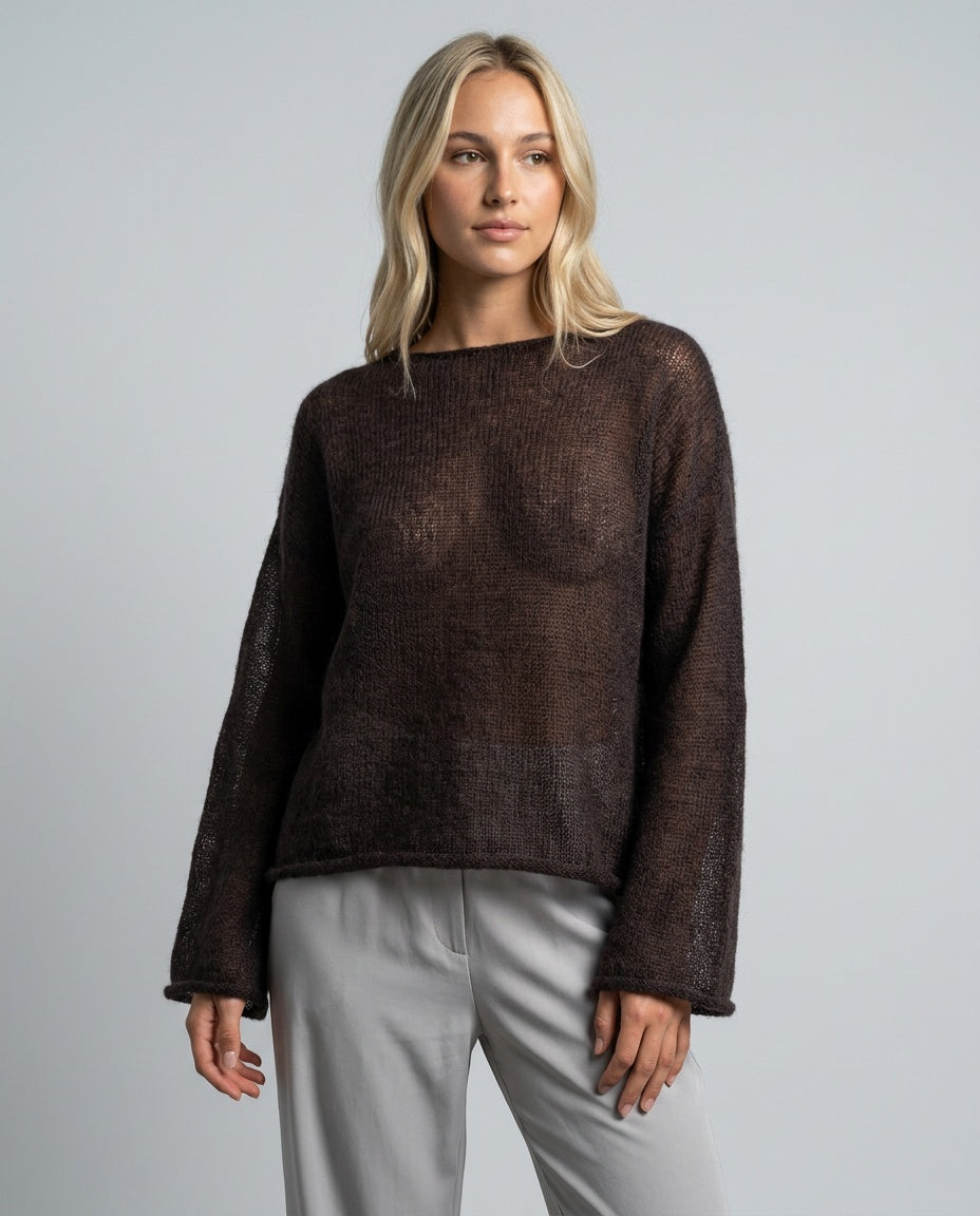 Mabel | Cropped Bell Sleeve Knit Jumper