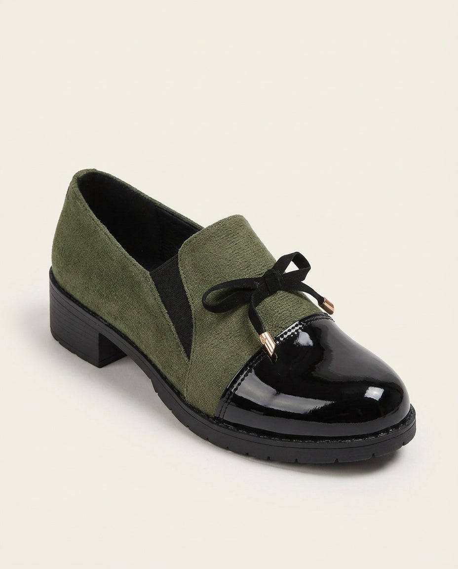 Della | Patent-Toe Block Heel Loafers