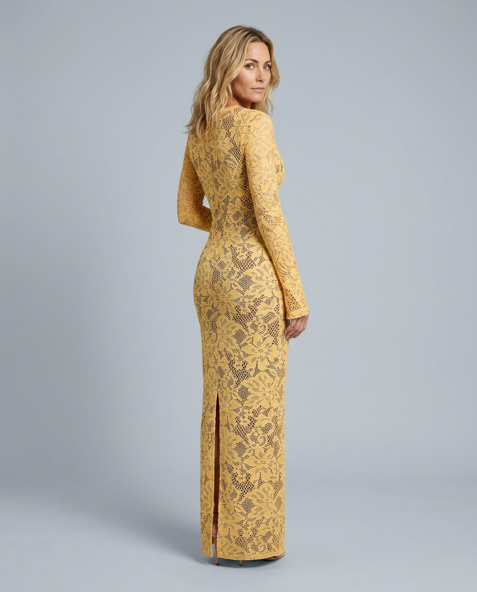 Celeste | Plunge Lace Maxi Dress