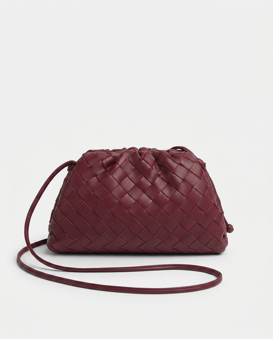 Compact Woven Texture Crossbody Pouch