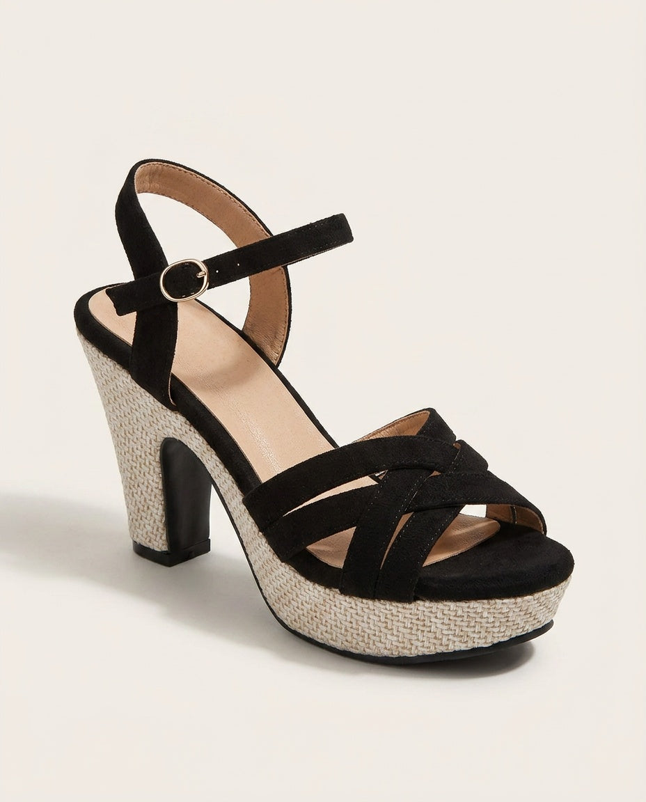 Xenia | Braided Wedge Slip-On Sandals