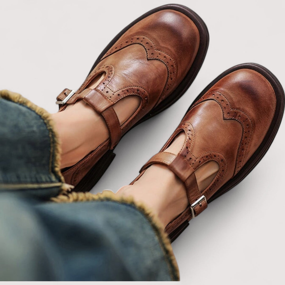 Florence | Adjustable T-Bar Mary Jane Flats
