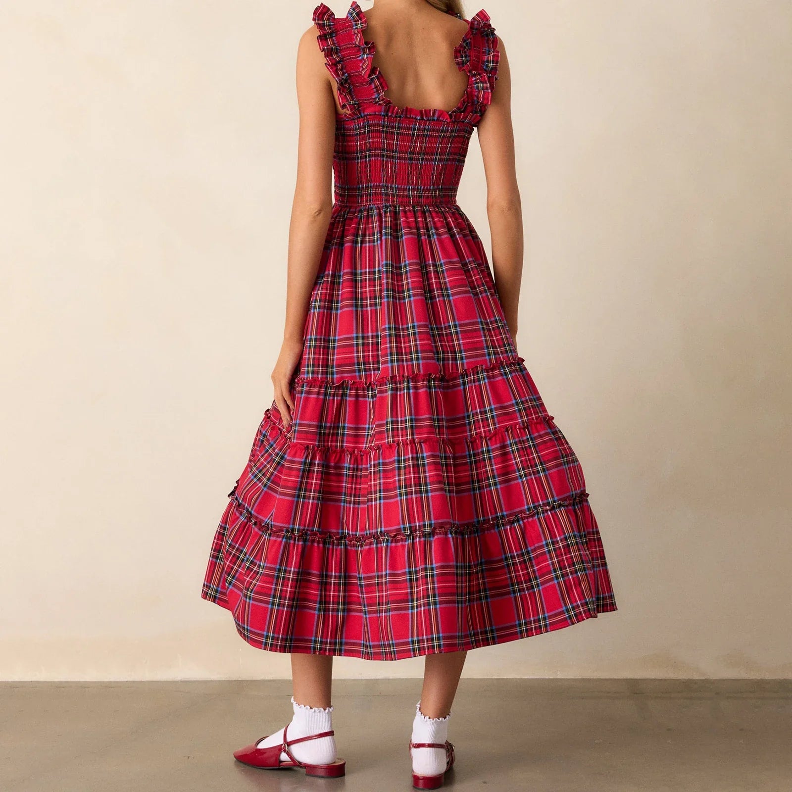Noelle | Festive Cotton-Blend Maxi Dress