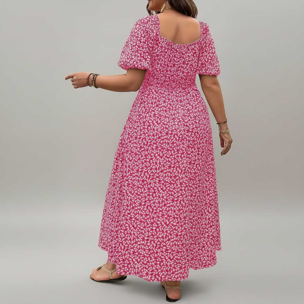 Jimena | Ditsy Floral Print Plus Size Maxi Dress