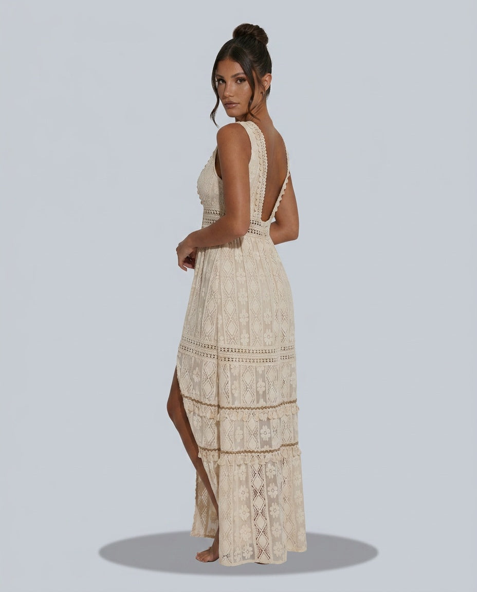 Josie | Flowy Boho Cotton-Blend Maxi Dress