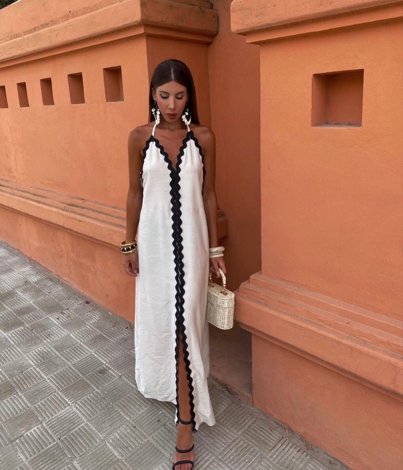 Presley | Scalloped Trim Sleeveless Maxi Dress