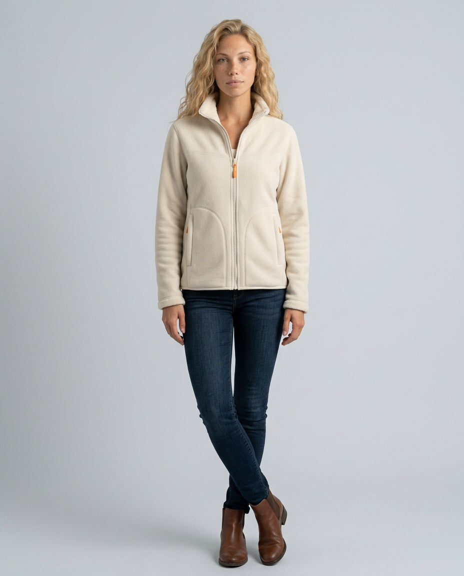 Valentina | Long Sleeve Zip Pocket Fleece Jacket