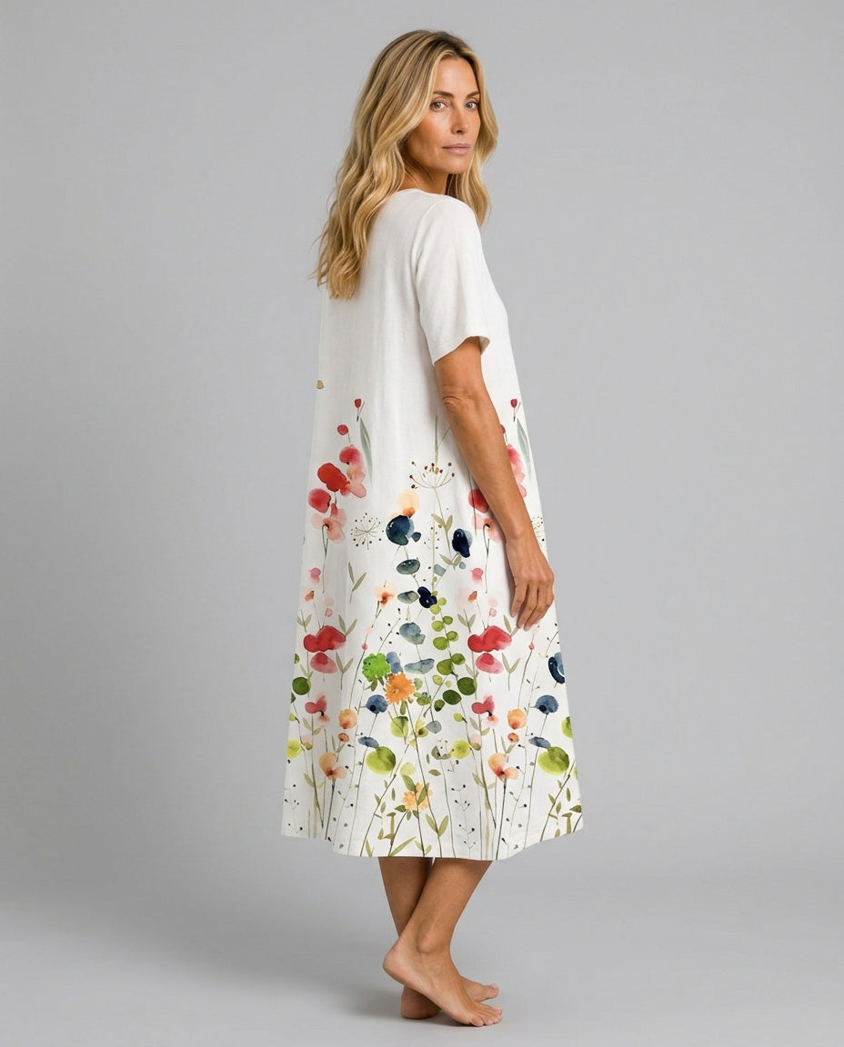 Sofia | Floral Print Summer Midi Dress