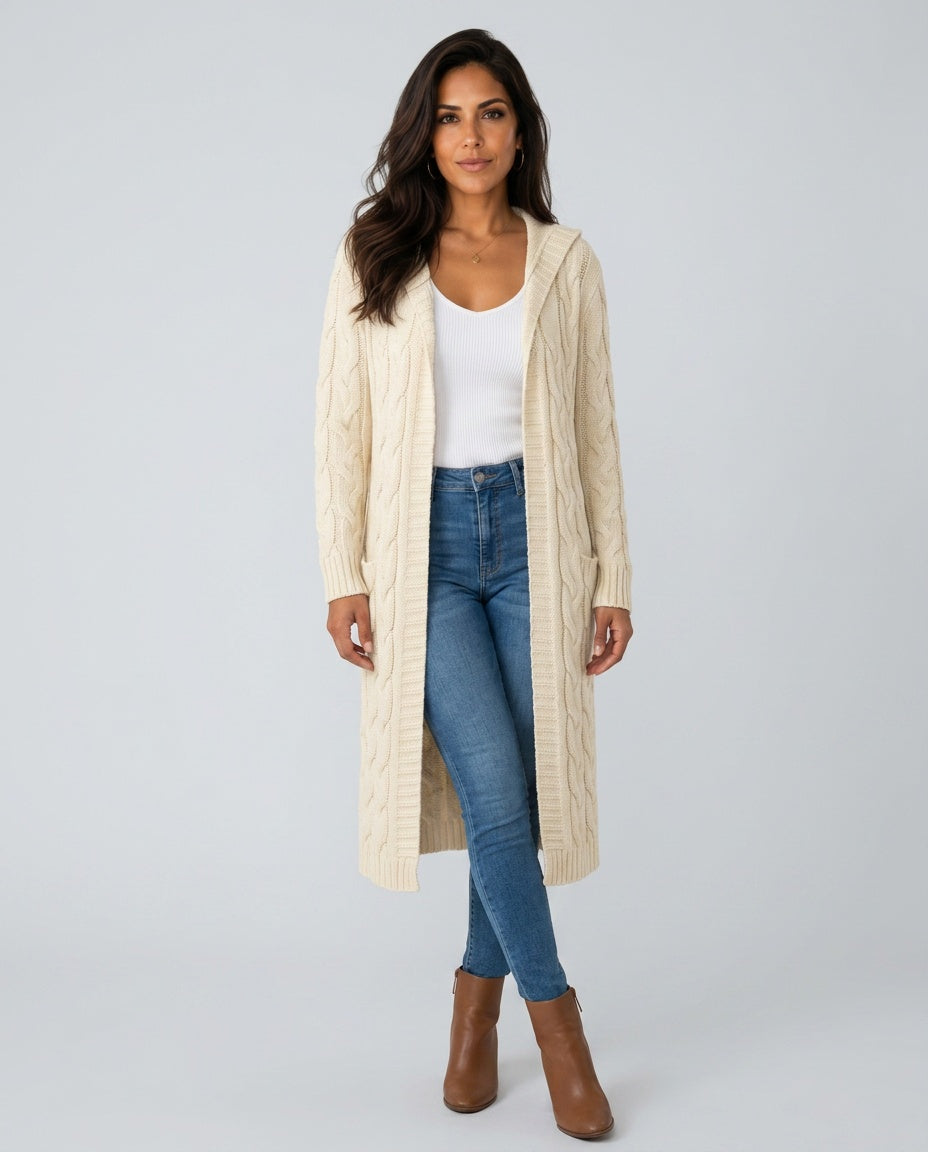 Soraya | Long Sleeve Knitted Long Cardigan