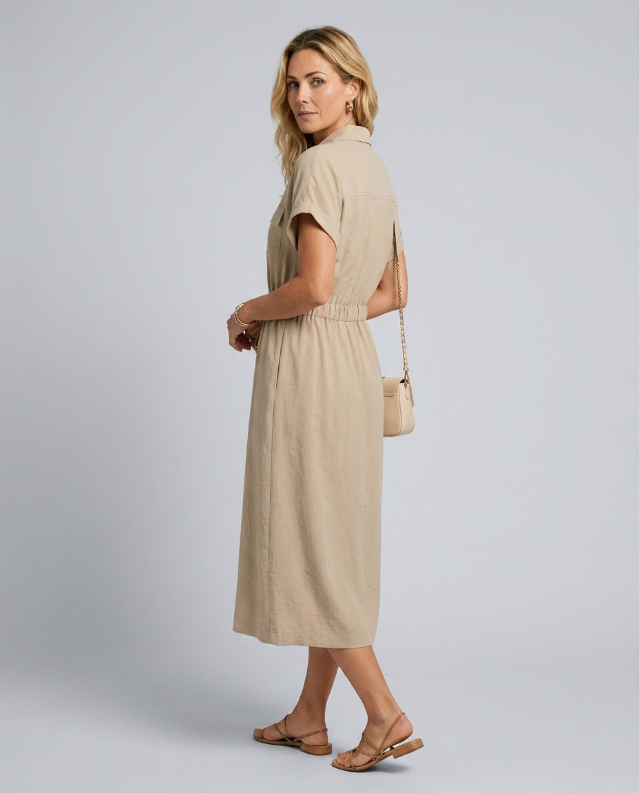 Gemma | Sleeveless Soft Drape Formal Midi Dress