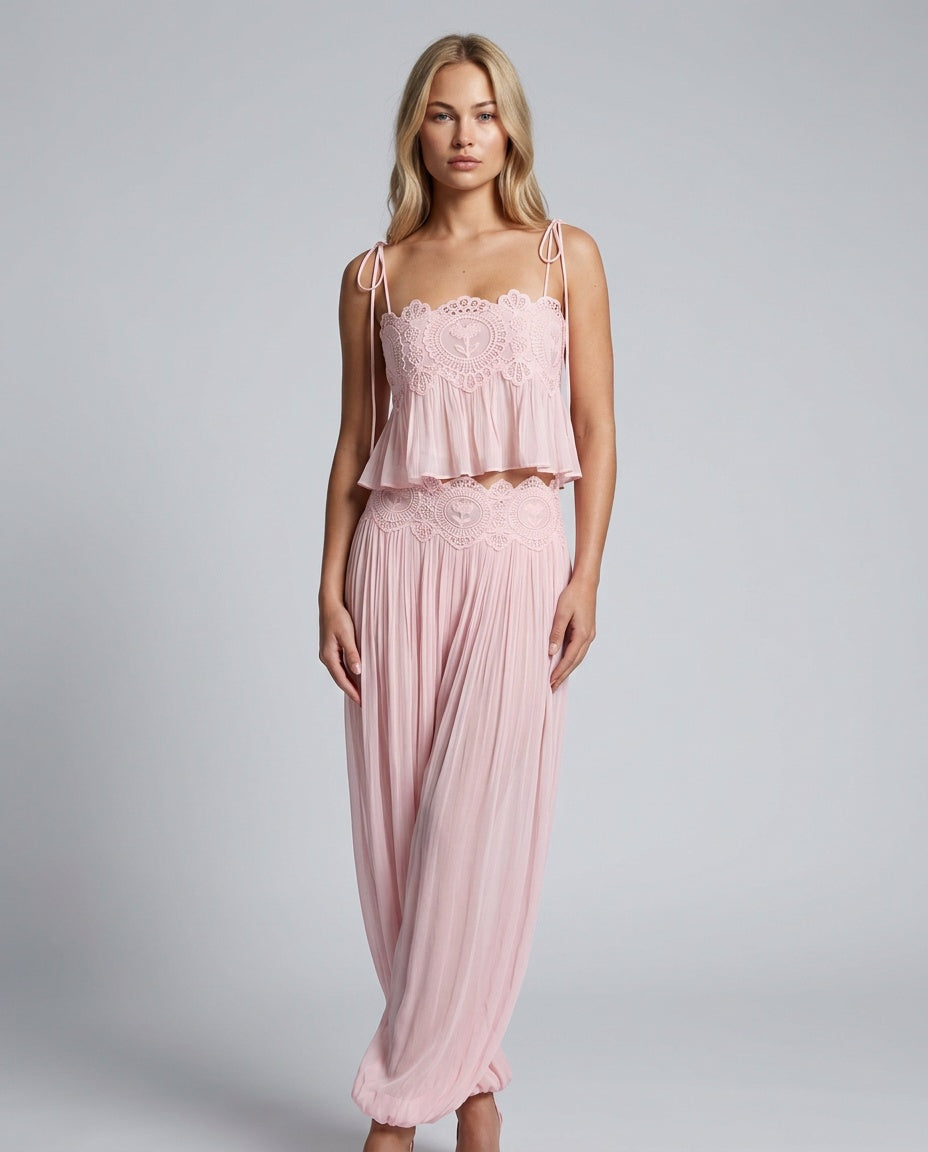 Mira | Pleated Spaghetti Strap Pants Co-ord Set