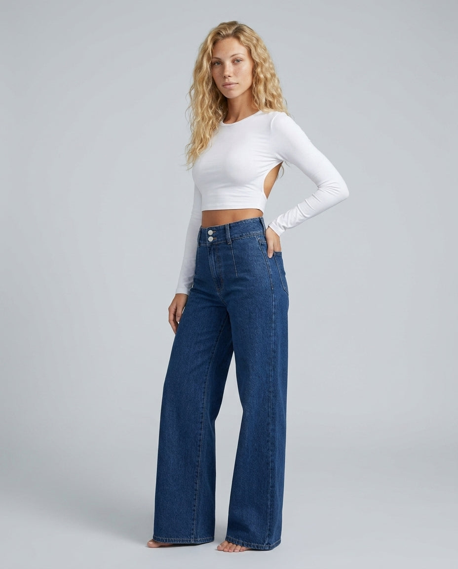 Beatrix | High Rise Wide Leg Jeans