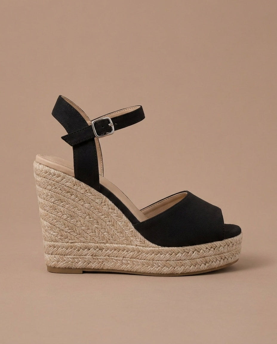 Marley | Braided Ankle Strap Wedge Espadrille Sandals