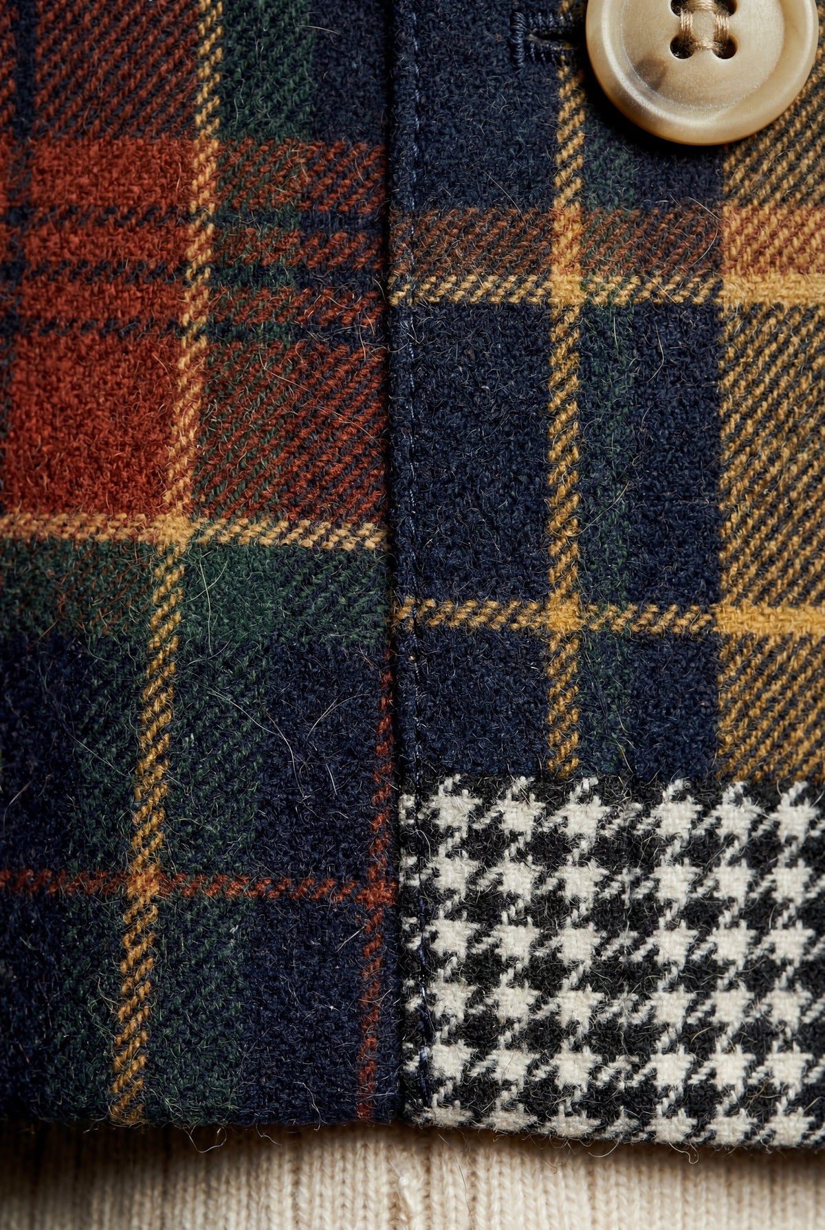 Priya | Plaid Houndstooth Accent Boxy Blazer