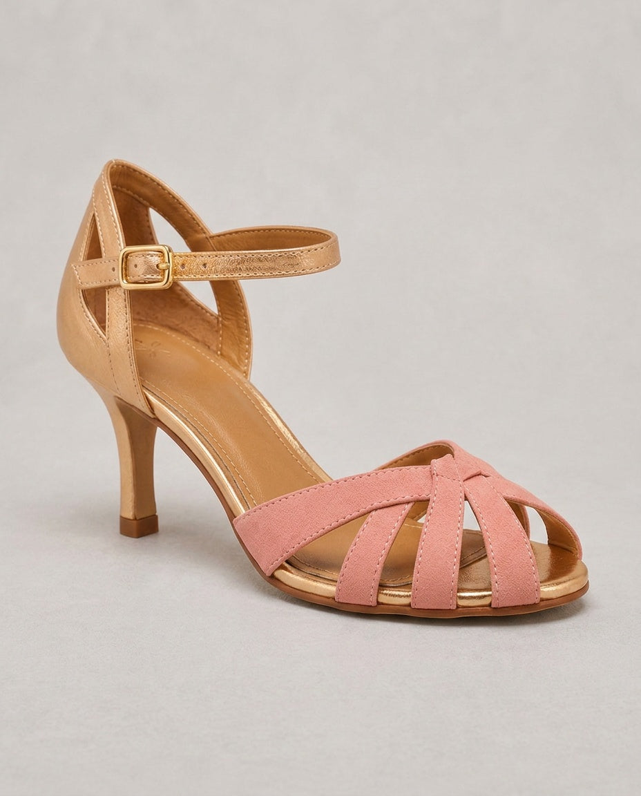 Phoebe | T-Strap Low Heel Sandal