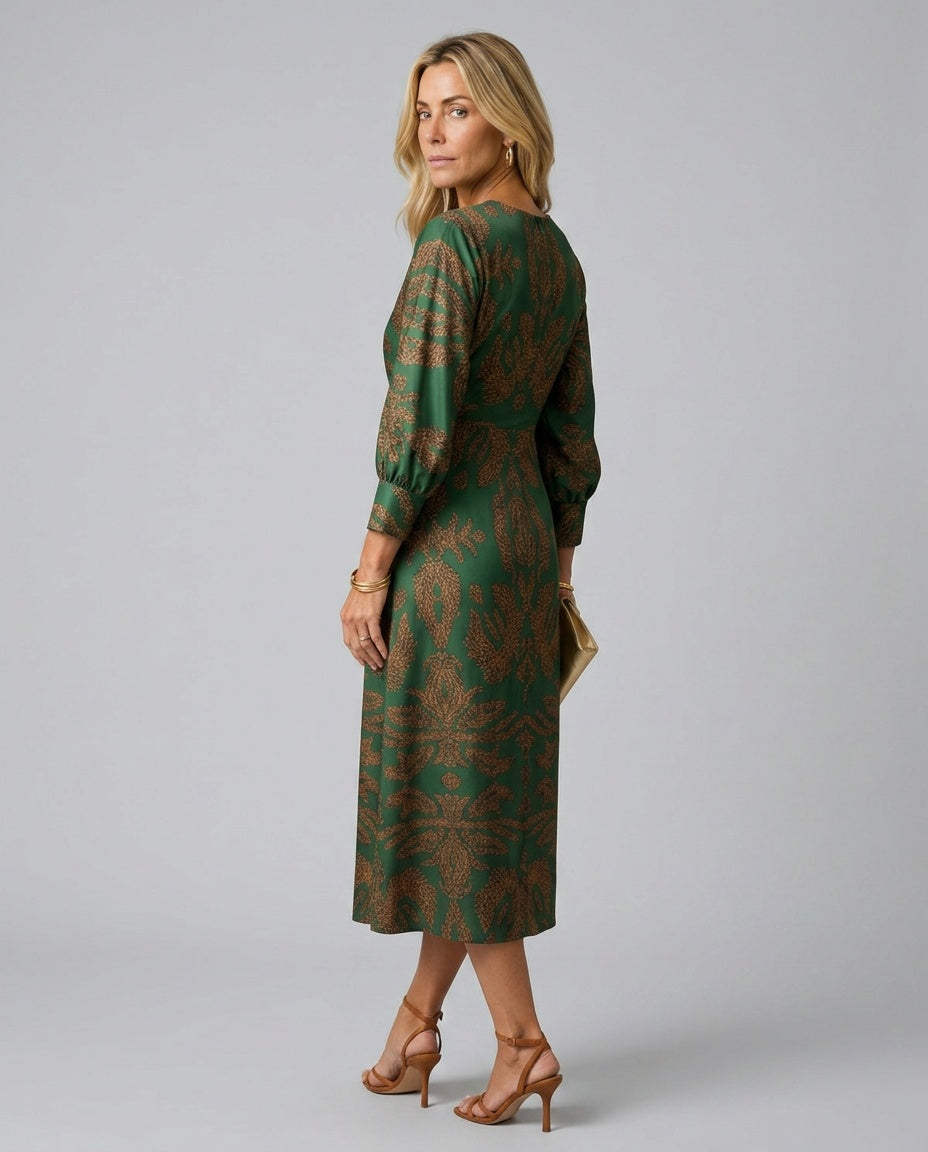 Gemma | Natural Wrap Midi Dress