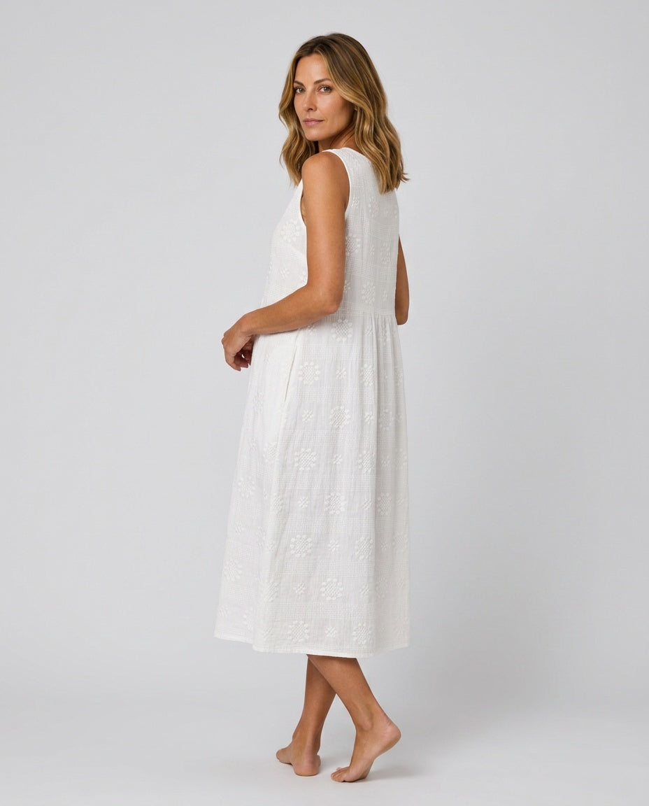 Dotty | Polka Dot Cotton-Blend Midi Dress