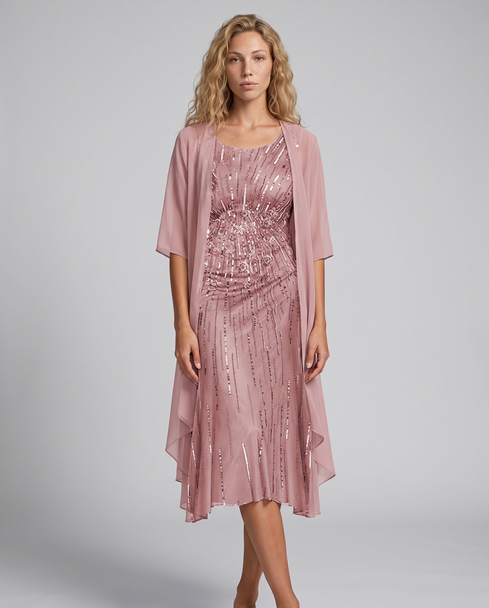 Orla | Layered Open Front Midi Dress