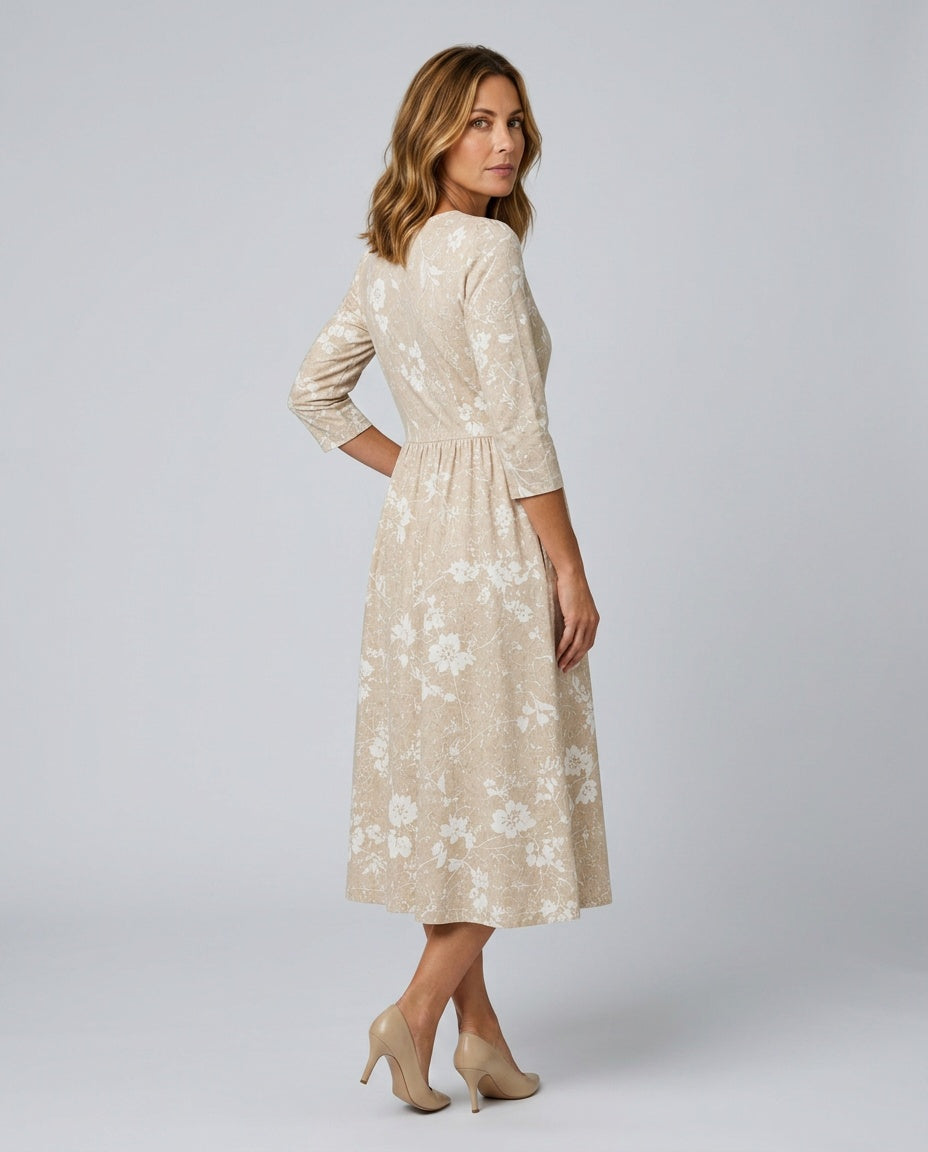 Hazel | Floral Print Everyday Midi Dress