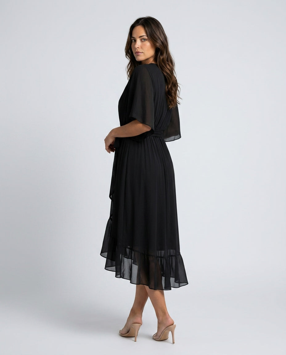 Sawyer | Soft V-Neck Flowy Midi Dress