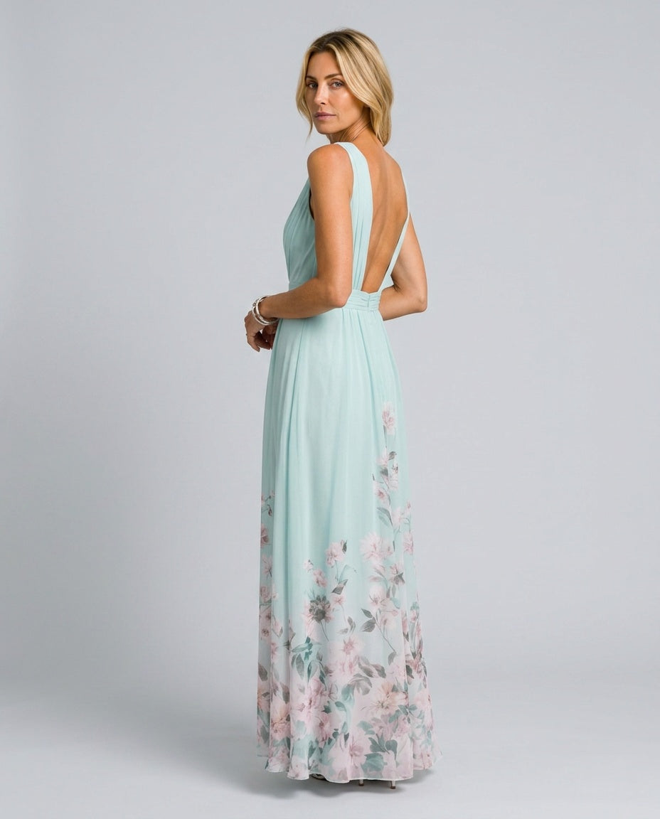 Vivienne | Floral Print Flowing Maxi Dress