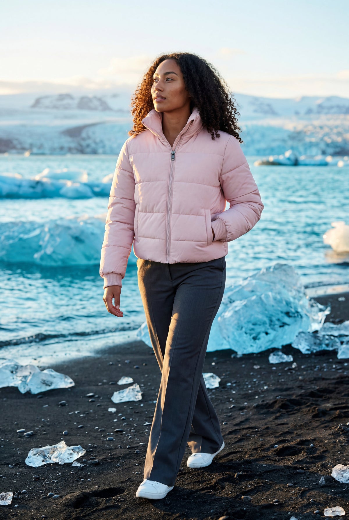 Alba | Cropped High-Collar Quilted Puffer Jacket