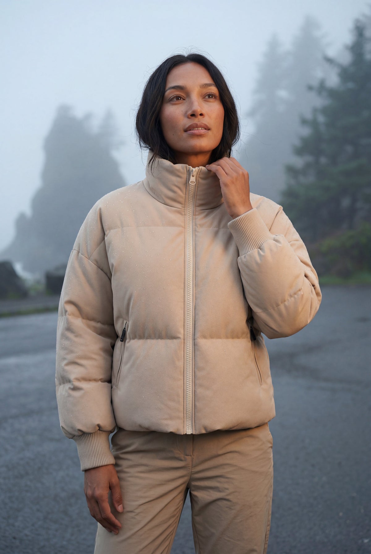 Alba | Cropped High-Collar Quilted Puffer Jacket