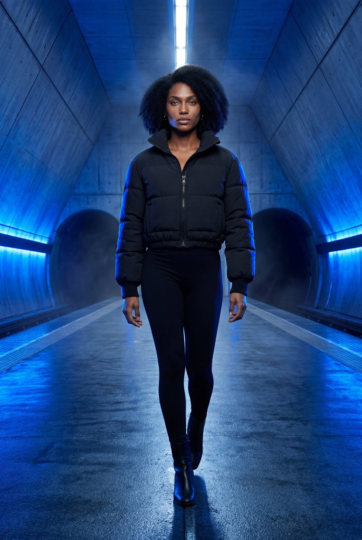 Alba | Cropped High-Collar Quilted Puffer Jacket