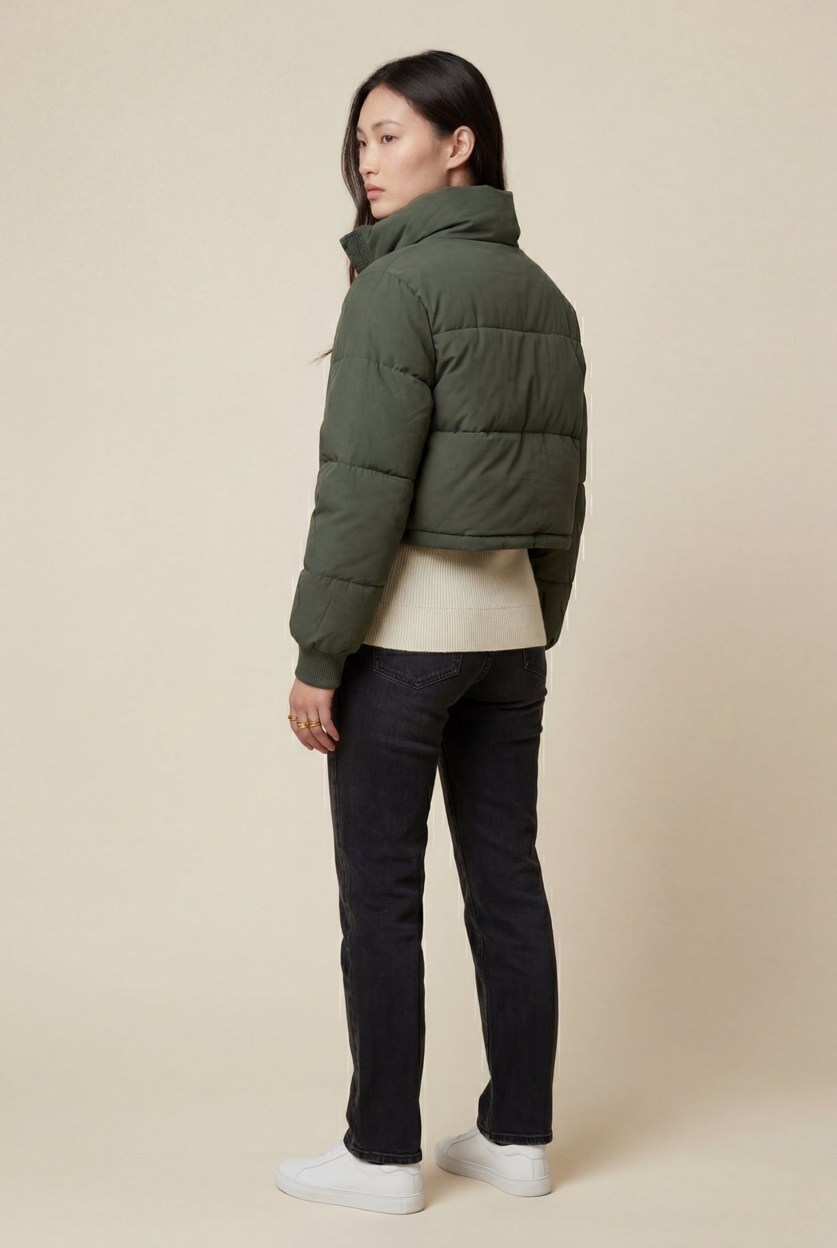 Alba | Cropped High-Collar Quilted Puffer Jacket