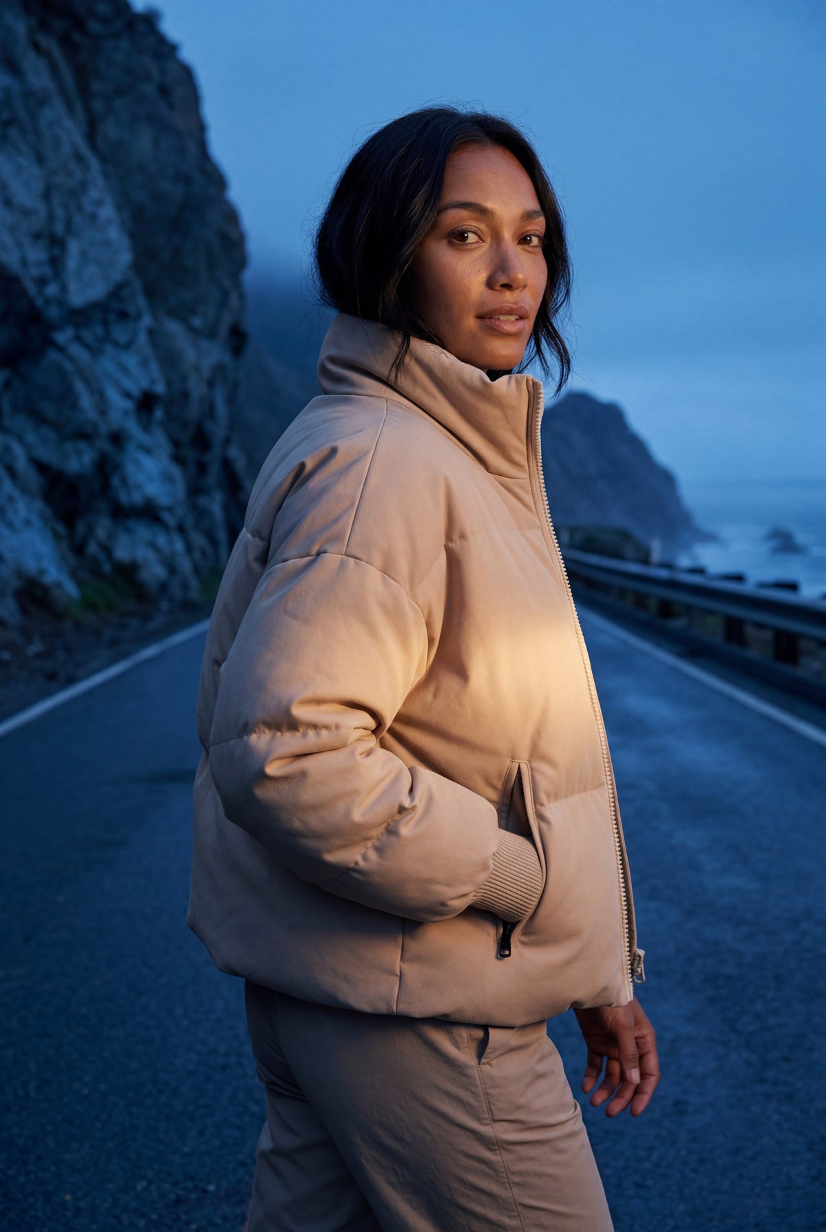 Alba | Cropped High-Collar Quilted Puffer Jacket