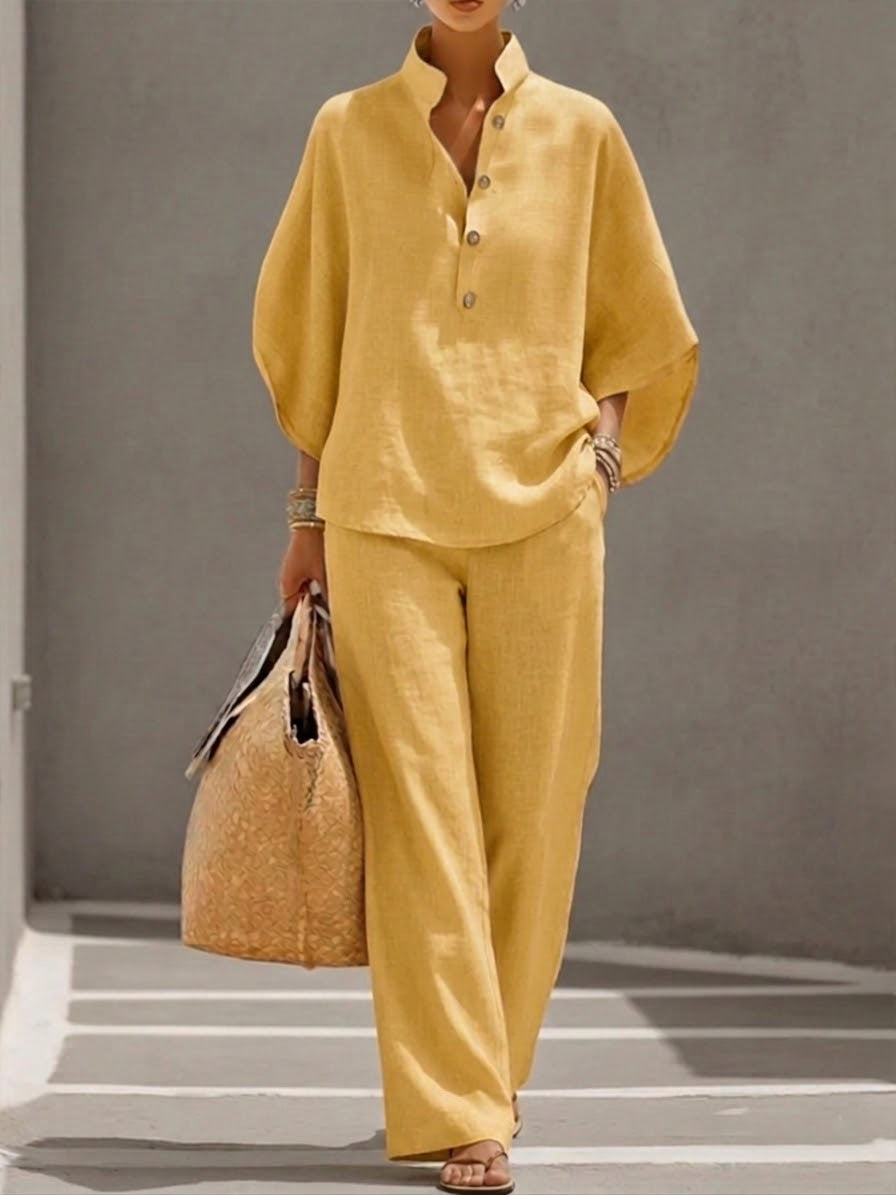 Vivienne | Batwing Sleeve Wide Leg Trouser Set