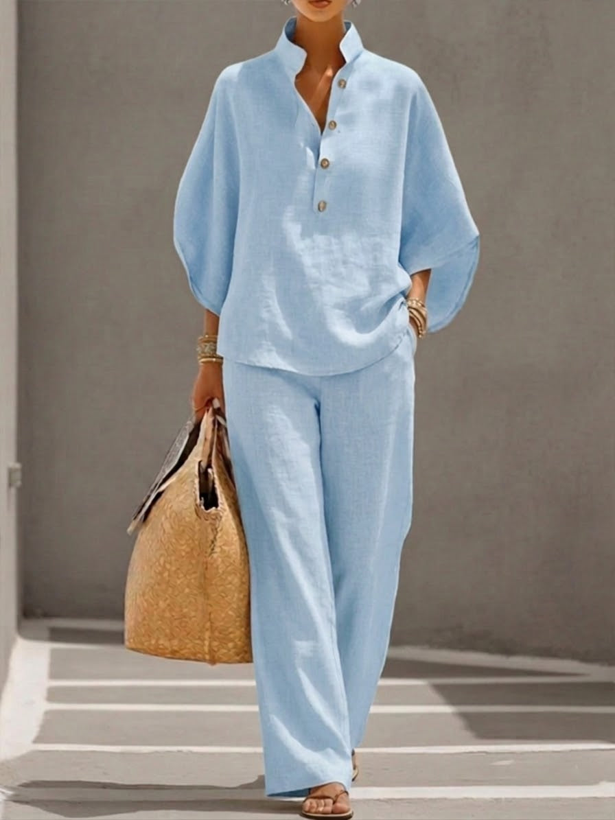 Vivienne | Batwing Sleeve Wide Leg Trouser Set